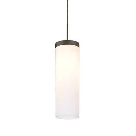 Besa Lighting Friz Cord Pendant, Opal Glossy, Bronze Finish, 1x75W Incandescent 1JT-FRIZOG-BR